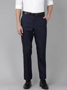Park Avenue Men Smart Fit Textured Formal Trousers