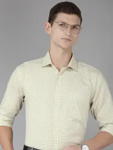 Park Avenue Men Slim Fit Grid Tattersall Checks Opaque Pure Cotton Formal Shirt