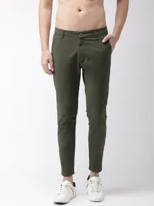 HIGHLANDER Men Olive Green Tapered Fit Chinos