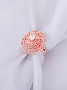 GIVA 925 Sterling Silver Rose Gold Plated Lovesome Adjustable Finger Ring