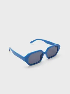 20Dresses Women Black Lens & Blue Rectangle Sunglasses SG010745
