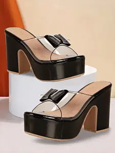 Denill Party High-Top Platform Heels With Bows