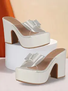 Denill Party High-Top Platform Heels With Bows