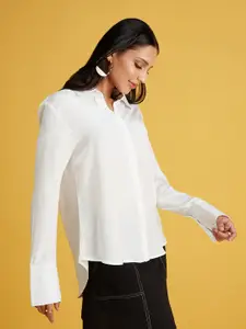 20Dresses White Opaque Satin Casual Shirt