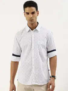 Parx Pure Cotton Slim Fit Printed Casual Shirt