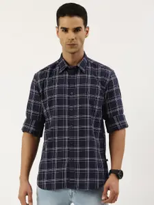 Parx Slim Fit Pure Cotton Checked Casual Shirt