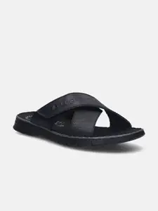 Bugatti Men Dario Cross Strap Leather Comfort Sandals