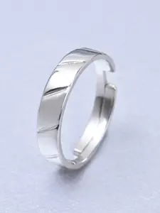 Clara Clara Men 925 Sterling Silver Rhodium-Plated Finger Ring