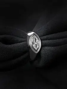 Clara Clara  925 Silver Rhodium-Plated Marquise Band Ring