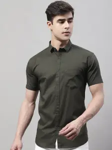 Majestic Man Classic Spread Collar Pure Cotton Slim Fit Casual Shirt