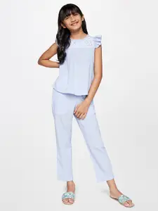 Global Desi Girls Blue Top with Trousers