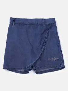 Gini and Jony Girls Mini A-Line Denim Overlap Skorts