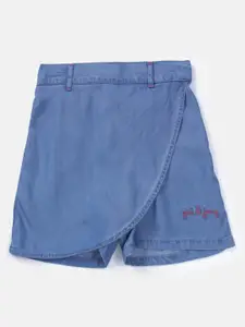 Gini and Jony Girls Denim A-Line Mini Overlap Skorts