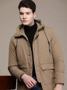 French Connection Solid Hooded Longline Overcoat