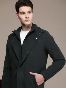 French Connection Solid Hooded Longline Trenchcoat