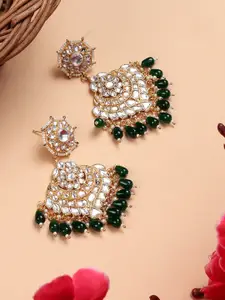 AURAA TRENDS Gold-Plated Classic Beaded Drop Earrings