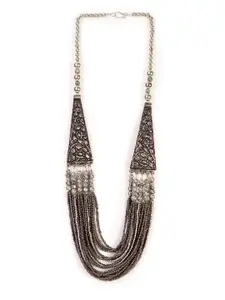 Bamboo Tree Jewels Silver-Toned Tribal Necklace