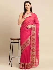 Indian Women Zari Silk Cotton Saree