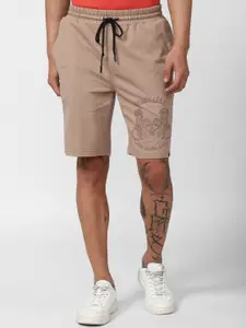 FOREVER 21 Men Brown Graphic Printed Knee Length Shorts