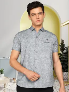 Kuons Avenue Spread Collar Smart Slim Fit Linen Casual Shirt