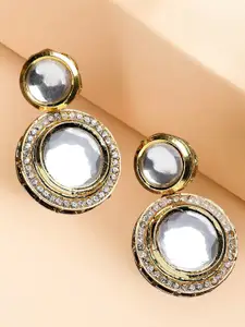 OOMPH Gold-Plated Contemporary Drop Earrings