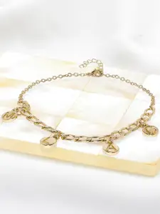 OOMPH Gold-Plated "CALM" Charm Fashion Anklet