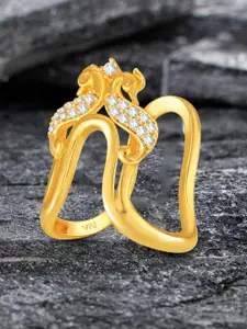 Vighnaharta Gold-Plated & CZ Stone-Studded Finger Ring