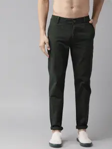 Roadster Men Black Slim Fit Solid Chinos