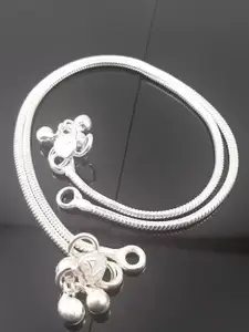 RUHI COLLECTION Set Of 2 Silver-Plated Anklets