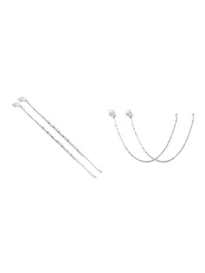 RUHI COLLECTION Set Of 4 Silver-Plated Anklets