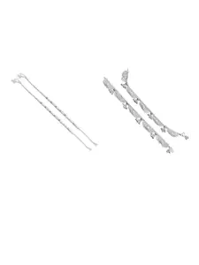 RUHI COLLECTION Set Of 4 Silver-Plated Anklets