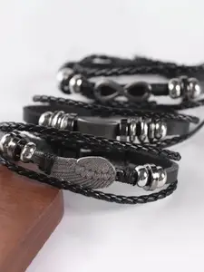 Peora Men Set Of 5 Silver-Plated Multistrand Bracelets