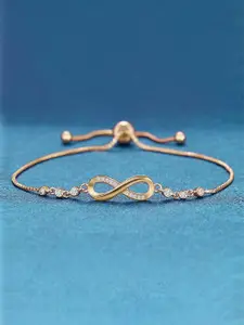 Peora Women Cubic Zirconia Gold-Plated Charm Bracelet