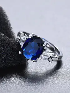 MYKI Silver-Plated CZ Studded Georgeous Finger Ring