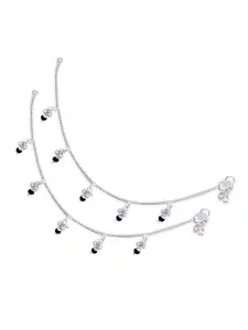 RUHI COLLECTION Set Of 4 Silver-Plated Stone Anklets