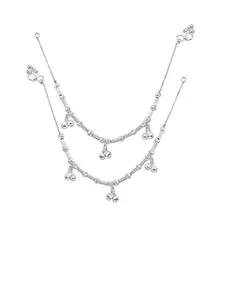 RUHI COLLECTION Set Of 4 Silver-Plated Beaded Anklets