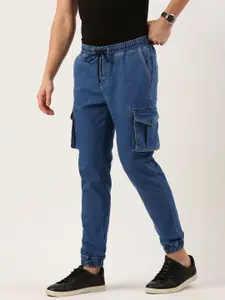 IVOC Men Solid Regular Fit Stretchable Cargo Jogger Jeans