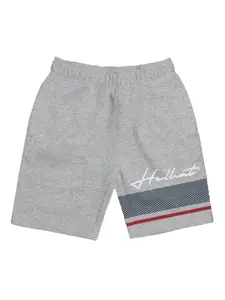 HELLCAT Girls Typographic Printed Mid-Rise Cotton Shorts