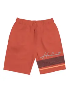 HELLCAT Girls Orange Printed Sports Shorts