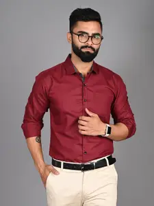 FUBAR Spread Collar Slim Fit Cotton Formal Shirt