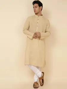 Fabindia Pintucks Band Collar Cotton Kurta