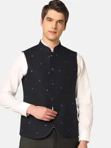 Blackberrys Printed Slim Fit Nehru Jacket