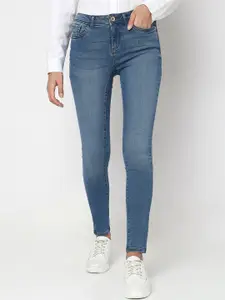 Vero Moda Women Skinny Fit High-Rise Light Fade Stretchable Cotton Jeans