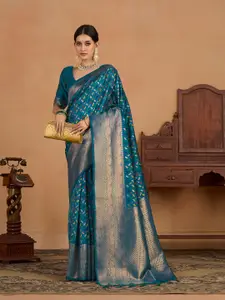 MIMOSA Paisley  Zari Art Silk Kanjeevaram Saree With Blouse Piece