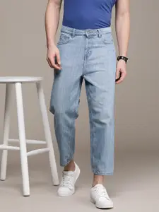 French Connection Men Mid-Rise Loose Fit Light Fade Pure Cotton Cropped Jeans