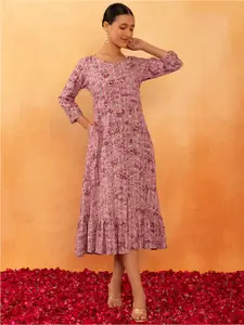 Rang by Indya Jaal-Printed A-Line Dress