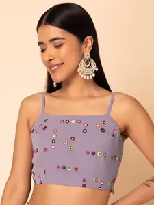 Rang by Indya Ethnic Mirror Embroidered Strappy Top
