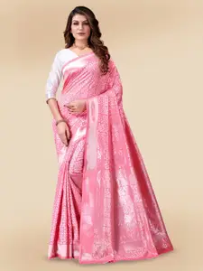VEERAX Floral Woven Design Zari Saree