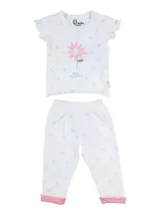 GJ baby Infant Girls Printed Cotton Top with Trousers