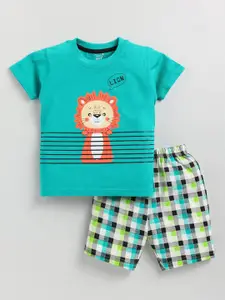 Toonyport Boys Printed Cotton T-shirt with Shorts